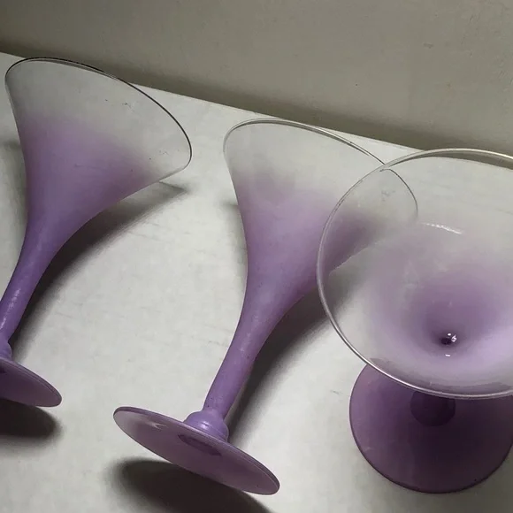 Lavender Purple Blendo 60s Martini Glass Set of Three - Picture 7 of 10